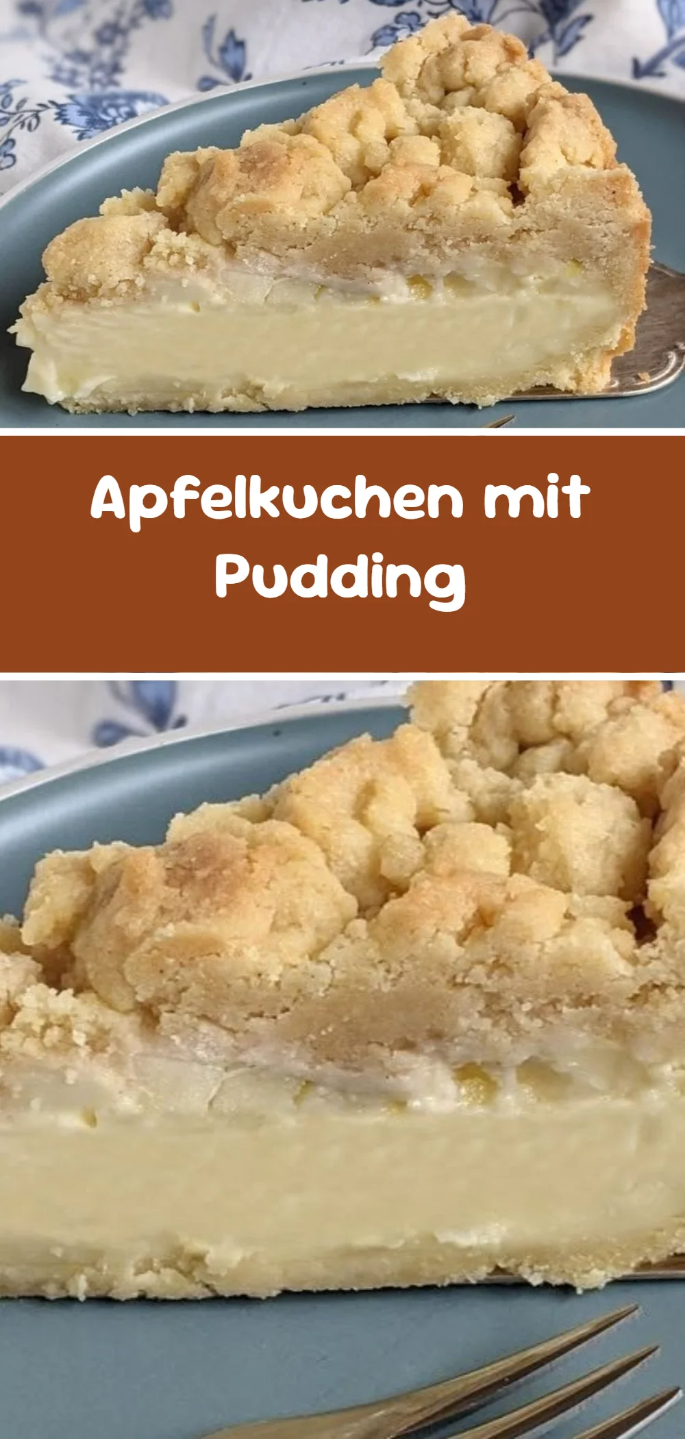 Apfelkuchen mit Pudding