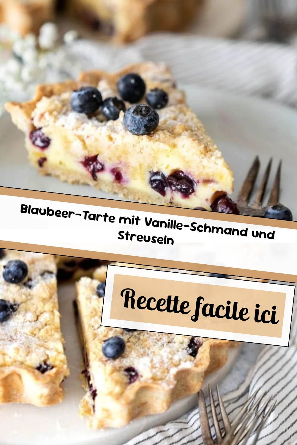Blaubeer-Tarte mit Vanille-Schmand und Streuseln