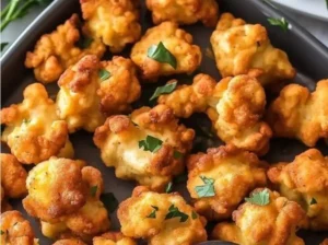 Buffalo-Blumenkohl aus der Heißluftfritteuse, knusprig und würzig serviert.