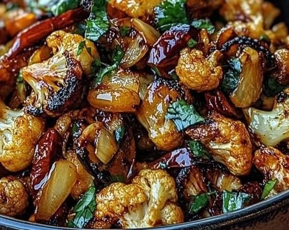 Gebratener Blumenkohl mit Honig-Curry