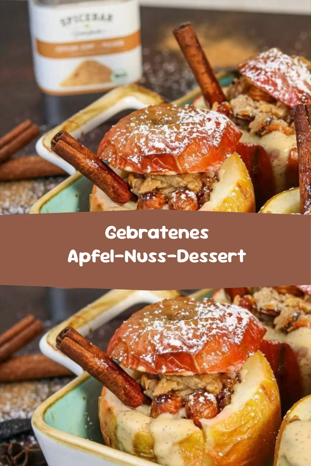 Gebratenes Apfel-Nuss-Dessert