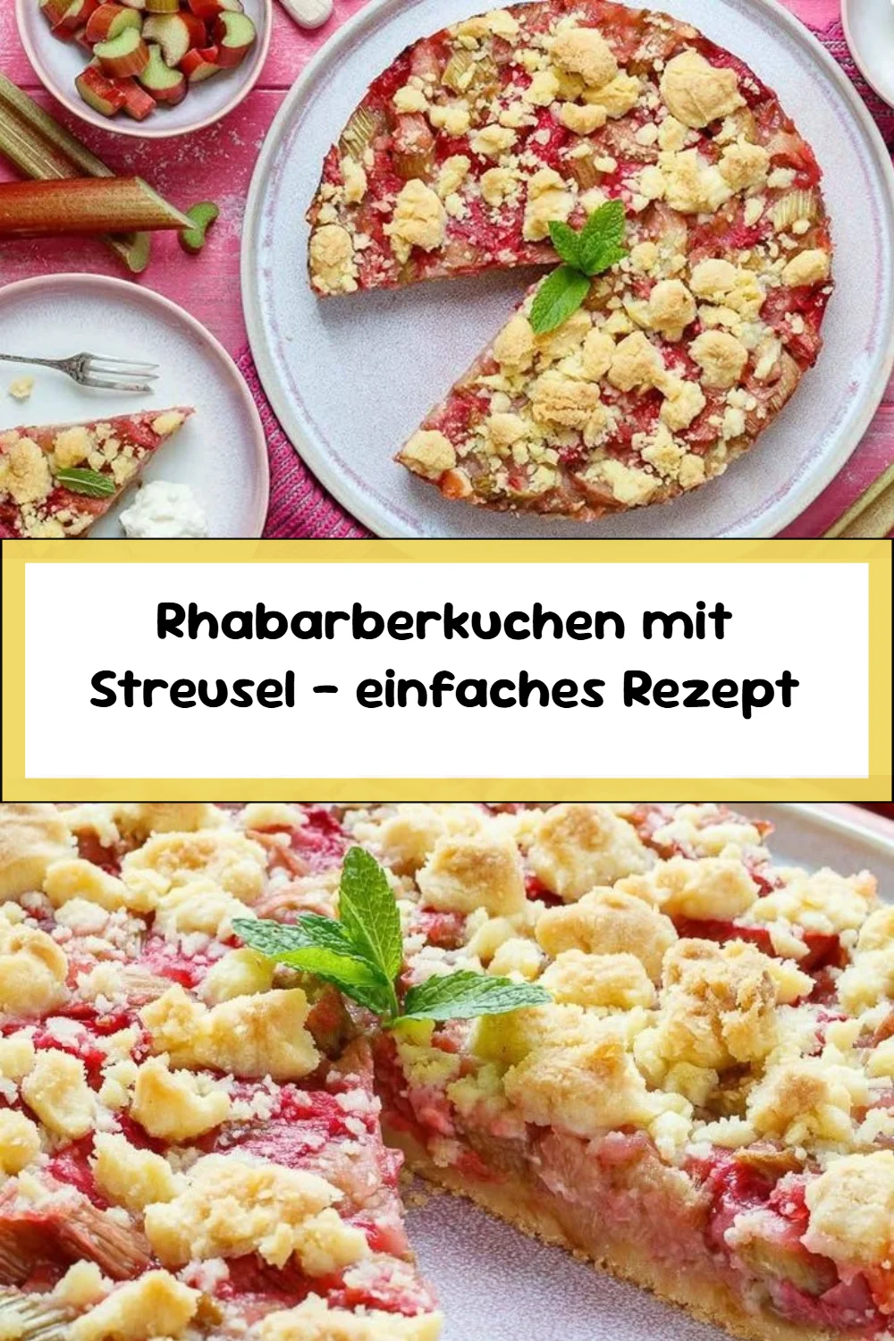 Rhabarberkuchen mit Streusel – einfaches Rezept