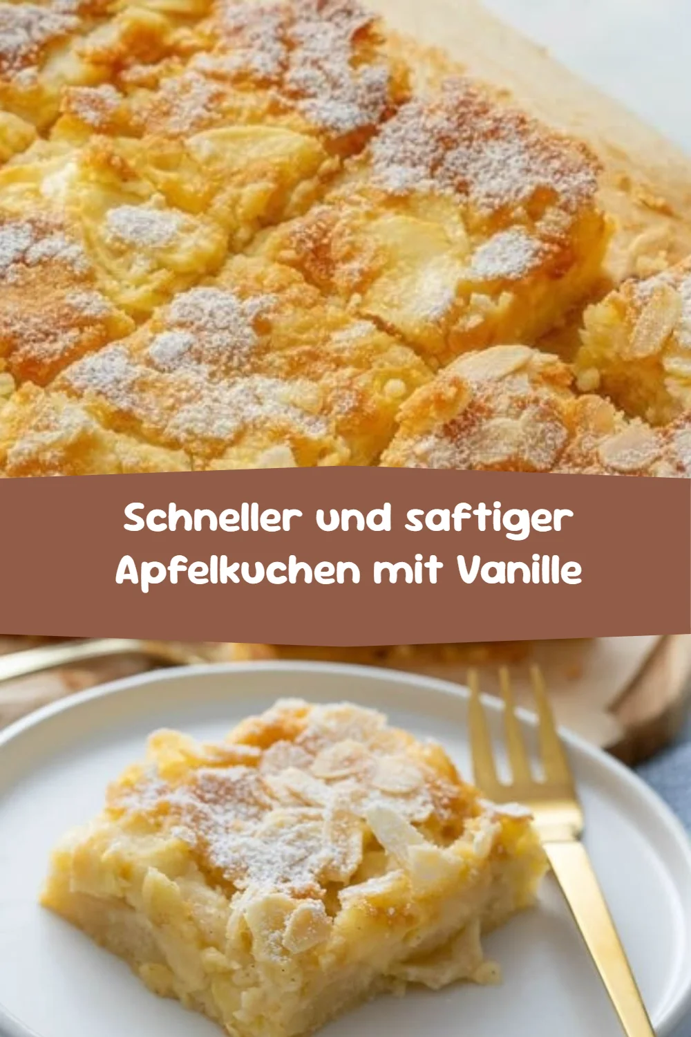 Schneller und saftiger Apfelkuchen mit Vanille