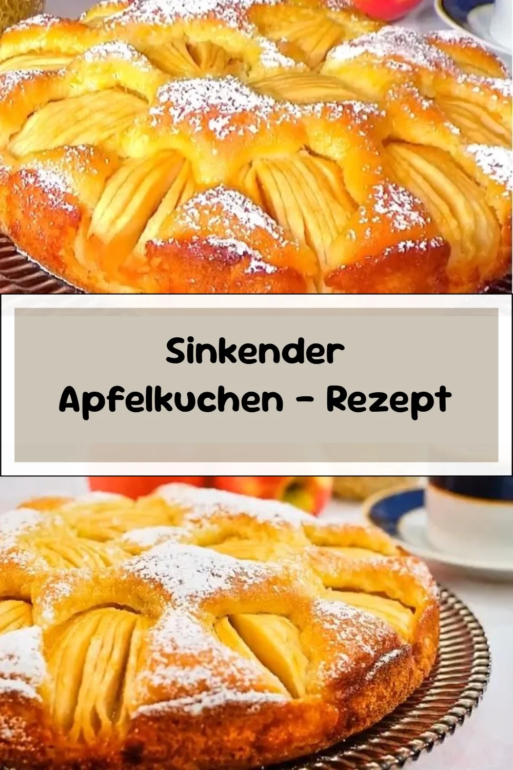 Sinkender Apfelkuchen - Rezept
